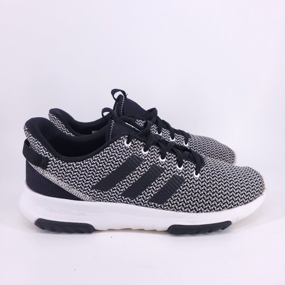 Adidas Lite Racer Cloudfoam Sneakers Men's 10 Black White Running Walking Used - Picture 4 of 11